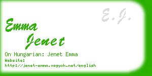 emma jenet business card